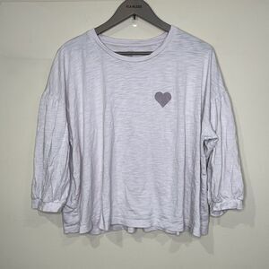 Ivory Ella Lilac Balloon Sleeve Heart Top